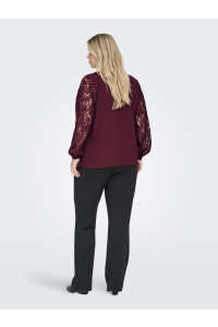 carmakoma CARKAMMY LIFE LS V-NECK LACE SHIRT : zinfandel