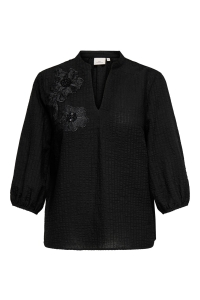 carmakoma CARLYNE 3/4 V-NECK TOP WVN black