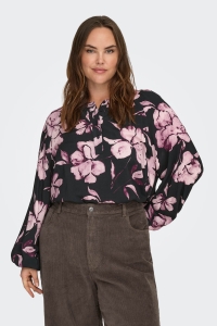 carmakoma CARLINKA LIFE 3/4 O-NECK TOP AOP black/floral