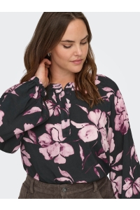 carmakoma CARLINKA LIFE 3/4 O-NECK TOP AOP black/floral