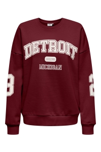 ONLY ONLVICTORY L/S O-NECK FIT SWT cabernet/detroit