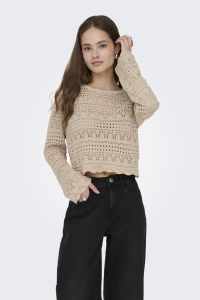 ONLY ONLELKE LIFE LS PULLOVER KNT NOOS oxford tan