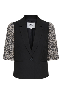 ONLY ONLMELLIE LIFE S/S MIX BLAZER TLR C: black/leo sleevs