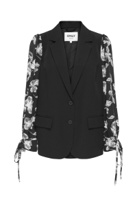 ONLY ONLMELLIE LIFE L/S MIX BLAZER TLR C: black/flower sleevs