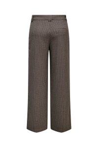 ONLY ONLALVIA LIFE MW WIDE PANEL PANT TL: toasted coconut/checks & dark bl