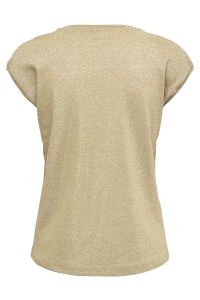 carmakoma CARSILVERY S/S V NECK LUREX TOP JRS: gold colour