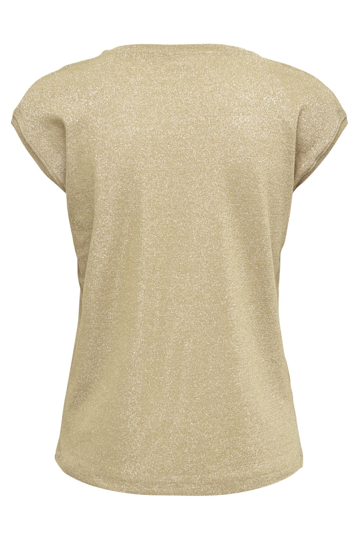 carmakoma CARSILVERY S/S V NECK LUREX TOP JRS: gold colour