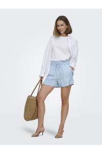 ONLY ONLCHARIS LIFE PULL UP SHORTS WVN C: light blue denim