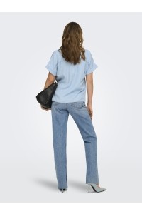 ONLY ONLCHARIS LIFE CAP SLEEVE SHIRT WV: light blue denim