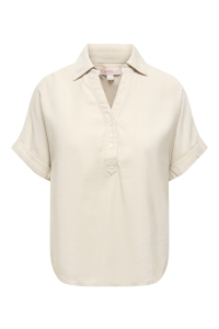 ONLY ONLARIS LIFE CAP SLEEVE SHIRT WVN C: pumice stone