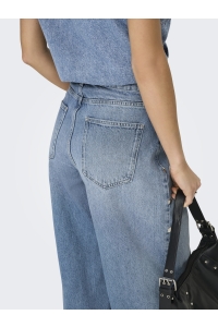 ONLY ONLGIANNA MW STR BIG STUD DNM DOT light medium blue denim