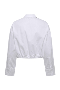 ONLY ONLHAZEL LS CROPPED ELASTIC SHIRT W: bright white