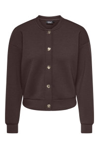 ONLY ONLNAOMI L/S BOMBER SWT coffee bean/gold buttons