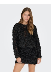 ONLY ONLROSEBLOOM L/S TOP JRS black/rose flower (black)