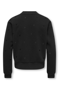 ONLY KOGATIKA L/S O-NECK EMB HEART SWT black/emb hearts/ black