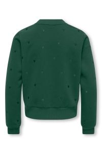 ONLY KOGATIKA L/S O-NECK EMB HEART SWT pineneedle/emb hearts/pineneedle