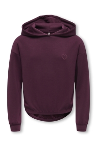 ONLY KOGADA-COOPER HEART L/S HOOD FR SWT: fig/fig emb. heart