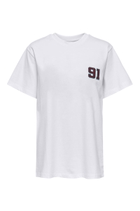 ONLY ONLRIKKA S/S SATIN PRINT TOP BOX CS: bright white/touchdown