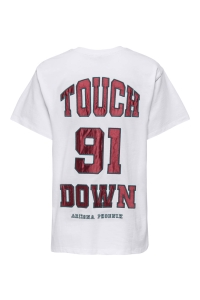 ONLY ONLRIKKA S/S SATIN PRINT TOP BOX CS: bright white/touchdown