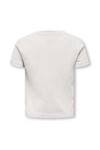 Only Kids KMGVEGA LIFE SS REG EMB TEE BOX JRS: cloud dancer/emb ice cream