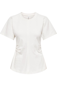 ONLY ONLMARIE LIFE S/S RUCHING TOP JRS N: cloud dancer