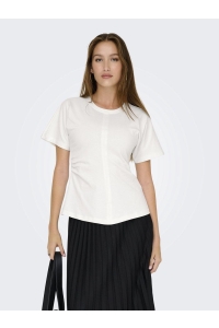 ONLY ONLMARIE LIFE S/S RUCHING TOP JRS N: cloud dancer