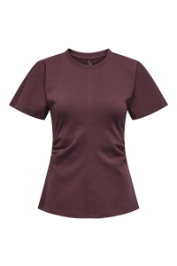 ONLY ONLMARIE LIFE S/S RUCHING TOP JRS N: decadent chocolate