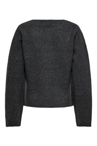 ONLY ONLMELLA LIFE LS BUTTON JACKET KNT dark grey melange/gold button