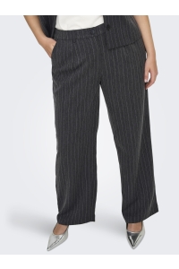 carmakoma CARSIGA LIFE HW HB RHINE WIDE PANT dark grey melange/pinstripe w. r