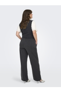 carmakoma CARSIGA LIFE HW HB RHINE WIDE PANT dark grey melange/pinstripe w. r
