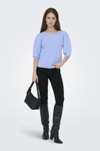 ONLY ONLGLORIA LIFE SS PEARL O-NECK CC K: ultramarine/melange/white pearls