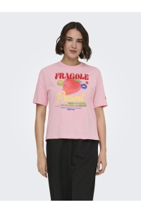 ONLY ONLBOLETTE S/S TOP BOX CC JRS romance rose/fragole