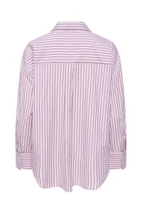 ONLY ONLOREGON ALVA LS REG SHIRT NOOS WV: fuchsia pink/bordeaux+white