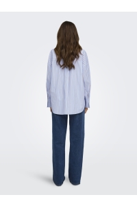 ONLY ONLOREGON ALVA LS REG SHIRT NOOS WV: dusty blue/fig