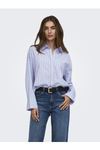 ONLY ONLOREGON ALVA LS REG SHIRT NOOS WV: dusty blue/fig