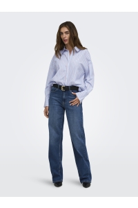 ONLY ONLOREGON ALVA LS REG SHIRT NOOS WV: dusty blue/fig