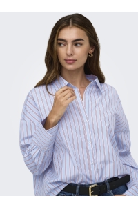 ONLY ONLOREGON ALVA LS REG SHIRT NOOS WV: dusty blue/fig