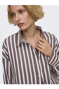 ONLY ONLOREGON ALVA LS REG SHIRT NOOS WV: coffee bean/pirouette