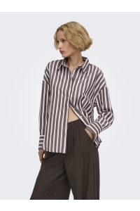 ONLY ONLOREGON ALVA LS REG SHIRT NOOS WV: coffee bean/pirouette