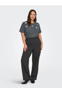 carmakoma CARKITA LIFE SS O-NECK JEANS TEE JR: magnet/sequin flowers