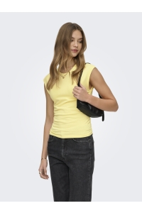 ONLY ONLMIRA CAPSL RUCHING TOP JRS NOOS double cream