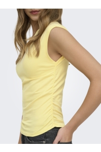 ONLY ONLMIRA CAPSL RUCHING TOP JRS NOOS double cream