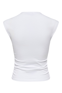 ONLY ONLMIRA CAPSL RUCHING TOP JRS NOOS white
