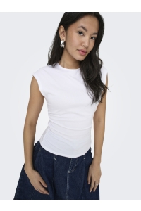 ONLY ONLMIRA CAPSL RUCHING TOP JRS NOOS white