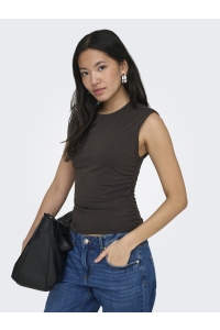 ONLY ONLMIRA CAPSL RUCHING TOP JRS NOOS black coffee