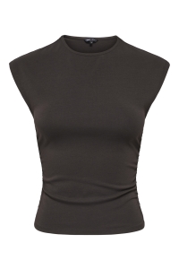 ONLY ONLMIRA CAPSL RUCHING TOP JRS NOOS black coffee