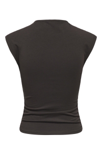 ONLY ONLMIRA CAPSL RUCHING TOP JRS NOOS black coffee