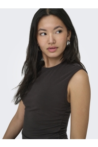 ONLY ONLMIRA CAPSL RUCHING TOP JRS NOOS black coffee