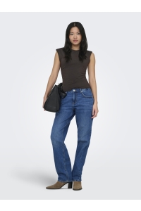 ONLY ONLMIRA CAPSL RUCHING TOP JRS NOOS black coffee