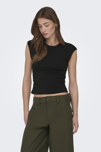 ONLY ONLMIRA CAPSL RUCHING TOP JRS NOOS black